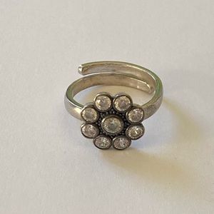 925 silver ring cz stones size adjustable